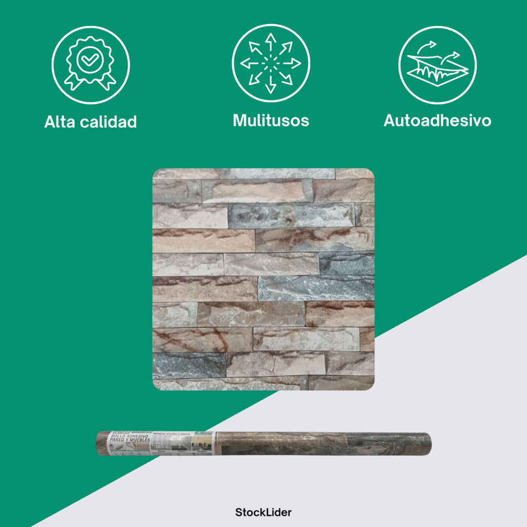 Rollo adhesivo pared y muebles 45cm x 2m